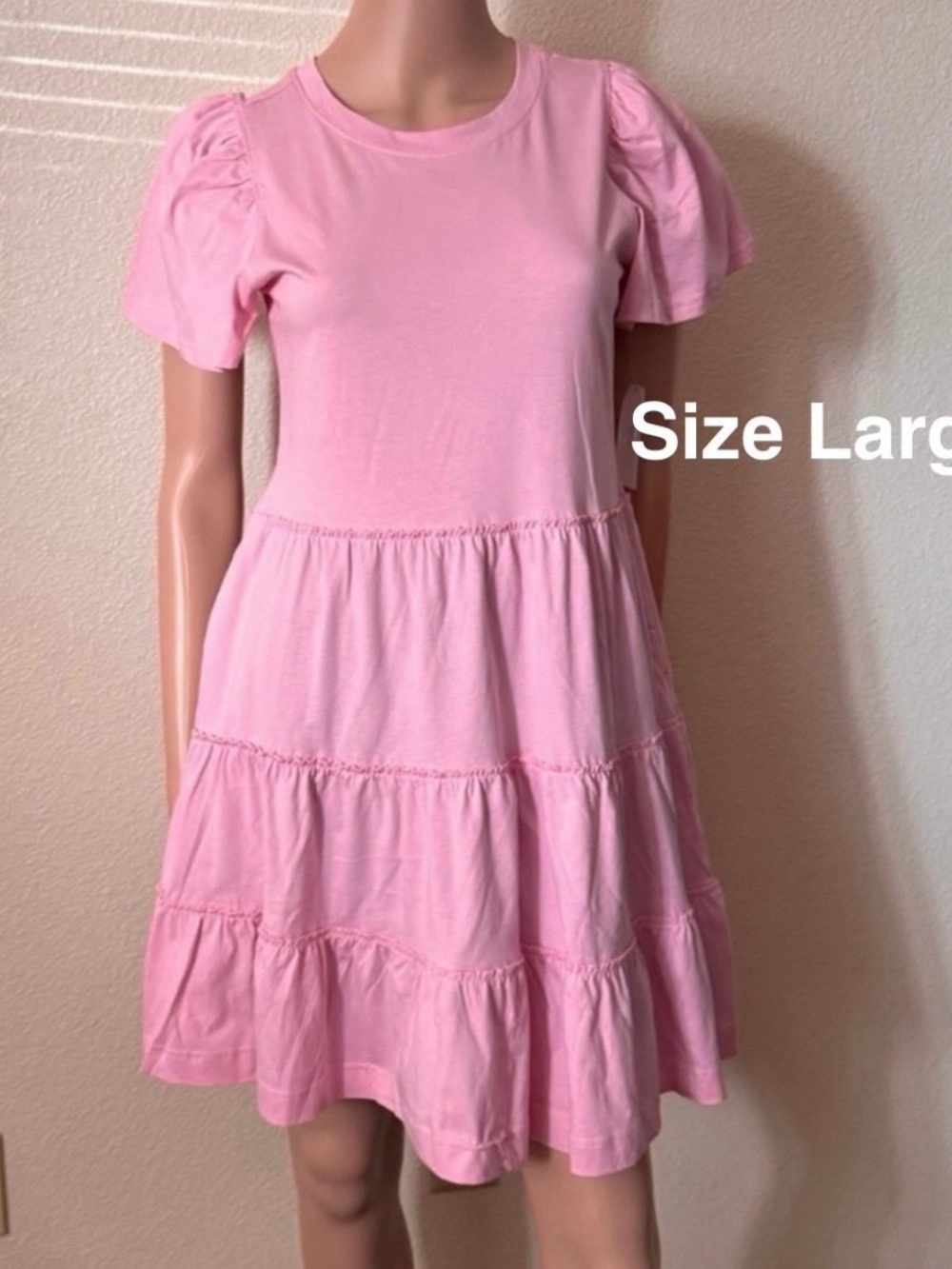 Time and Tru Women's and Women’s Plus Cotton Swing Dress, Large